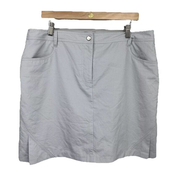 NVO By Lanctot Pants - NVO Lanctot Golf Tennis Pickleball Skort Skirt Size 14 Checks Pleated 19” Length